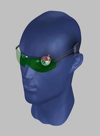Устройство искусственного глаза Argus II: камера на очках и чип на внутренней стороне глаза